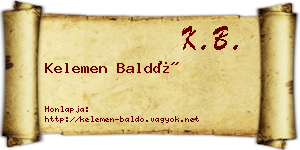 Kelemen Baldó névjegykártya